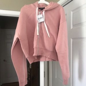 NWT F21 cropped zip up hoodie